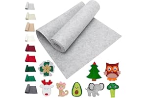 LOMUG Filzrolle Filzstoff Hellgrau 40cm x 250cm Bastelfilz Filz 3 mm Dick Filz Meterware Filzunterlage Dekofilz Filzmatte Filz Stoff für DIY Handwerk Patchwork Nähen Basteln Kinder Bastelprojekte