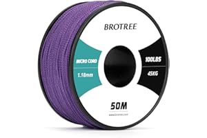 Brotree Micro Corde Paracorde 1,18 mm 50M Corde Tressé Bobine pour Bracelet, Bricolage, Manualidades - 45 kg Charge de Rupture (Violet)