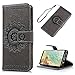 Produktbild Mlorras Hülle für Samsung Galaxy S8, Geprägtes Totem Leder Handyhülle Klappbares Brieftasche Schutzhülle Wallet Case Cover mit Integrierten Kartensteckplätzen Grau