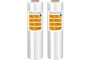 VIDA SOL Film Embalaje de Envoltura Transparente, 2 Rollo de 50 cm, 23 Micras de Espesor, Resistente y Versátil, Ideal para Hogar, Almacenes, Comercios y Transportes