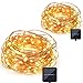 Produktbild CMYK 2 Stück 10M 120er LED Solar Garten Lichterkette Außen Kupferdraht Wasserdicht Dekorative Lichterketten für Party, Weihnachten, Hochzeit (Warmweiß)