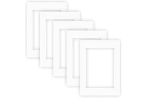nielsen Conservation Passepartout Cartone 2,2 mm | Set di 5 | Formato Esterno 13x18 cm per Formato Immagine 9x13 cm | Bianco Polare (Bianco Chiaro) | Superficie Strutturata
