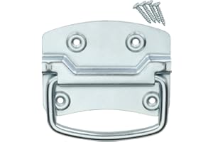 SOTECH 1 paio Maniglie per casse (104 x 78 mm, acciaio, zincato argento) Maniglia per mobili pieghevole per l'avvitamento con viti di fissaggio incluse