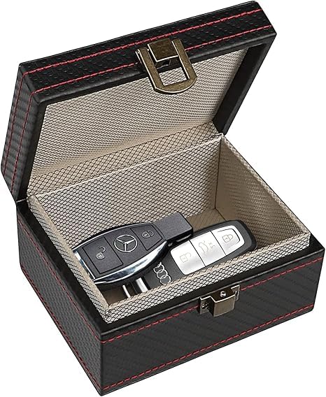 Faraday Box, Faraday Box voor autosleutels – RFID-signaalblokker, diefstalbeveiliging, anti-scanning, anti-GPS-tracking, sleutelhanger signaalafscherming (11,5 x 9 x 6,3 cm)