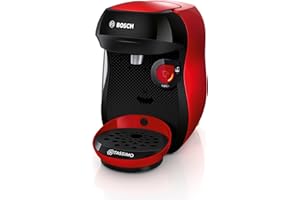 Bosch Machine à café multi-boissons Tassimo Happy friendly, TAS103E, plus de 70 boissons chaudes, OneTouch, cafétière à dosettes, Intellibrew, rouge