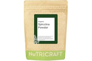 NUKRAFT NutriCraft Pure Organic Spirulina Powder - 1kg, High Protein, Antioxidant-Rich, Superfood for Smoothies, Juices, and Baked Goods, No Additives or Preservatives, Natural Immune System Booster