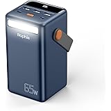 50000mAh Powerbank - 65W PD USB-C Fast Charger, Caricatore Portatile di Grande Capacità con 4 Uscite e 2 Ingressi, Batteria E