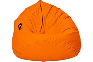 MB MILLINDABAG MILLINDABAG Kastanie Tropfenform Sitzsack für Kinder Jugendliche und Erwachsene Beanbag Kissen Indoor & Outdoor Gaminggeignet bereits gefüllt Sitzkissen Bodenkissen (Orange, XL-Durchmesser 77 cm)