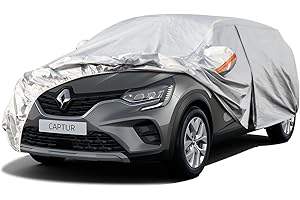 Kayme Bâche Voiture Étanche Respirante Compatible avec Renault Captur (2013-2025), 6 Couches Housse de Protection Voiture Extérieur, Contre Pluie Soleil Poussière avec Zip et Doublure en Coton.