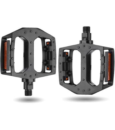 Pedali MTB Flat Antiscivolo Con Riflettori - 2 Pezzi, Nero, Per Mountain Bike E Bici Da Corsa - Foto 9