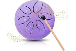 EAPMGQR Zungentrommel Steel Tongue Drum 3 Zoll Stahlzungen 6 Töne Handpan Instrument Stahlzungentrommel Mini Pan Drum Percussion Percussion Steel Instrument Stahlzungen mit Schlägeln für Meditation Yoga ﻿