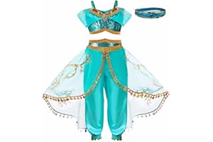 MISS & MR BM Princess Costumes Girls Aladdin Dress Up Outfit for Halloween & Birthday Party, Age 3-10 Years