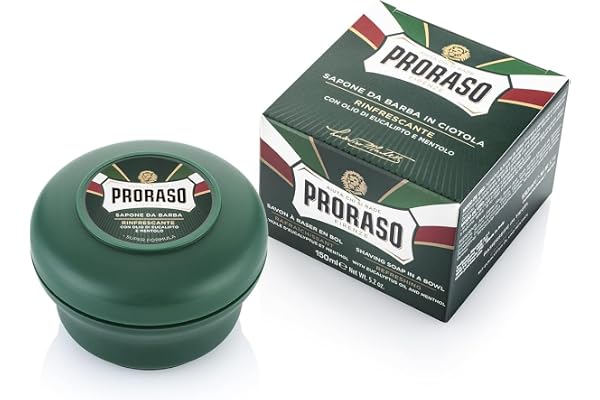 Proraso | Savon à barbe rafraîchissant (pot de 150 ml) – Savon de rasage à huile d'eucalyptus et menthol – Fabriqué en Italie
