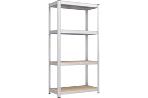 SONGMICS Étagère de Rangement à 4 Niveaux, 40 x 80 x 160 cm, Capacité 520 kg, Planches Réglables, Style Industriel, pour Cuisine, Salon, Argent GLR044E01