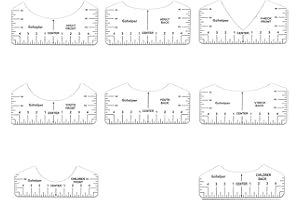 SHANBYE T-Shirt Ausrichtungslineal,8 PCS T-Shirt Ausrichtung Werkzeuge Anleitung Lineal V-Ausschnitt mit Rundhalsausschnitt und V-Ausschnitt für Stoff Schneiden Datei Designs Zubehör