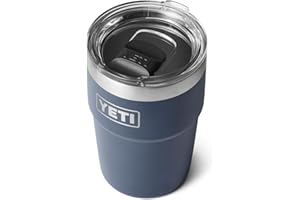 YETI Rambler Cup, Vacuum Insulated Stainless Steel Stackable Cup with Magslider Lid, Navy, 16 oz (473 ml)