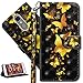 Produktbild HMTECH LG K8 2017 Hülle Luxus 3D Gold Schmetterling Blumen Flip Standfunktion Karten Slot Magnetverschluß Brieftasche Taschen Schalen Handy Ledercase für LG K8 2017,Gold Butterflies