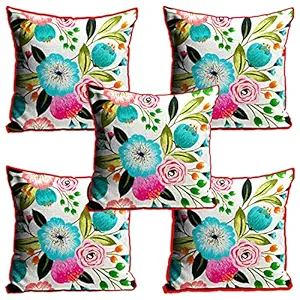 DreamVio Jute Exclusive Decorative Throw/Pillow Covers, Cushion Covers for Living Room, Bed Room, Sofa,Chairs Pack/Set of 5 (Multicolour, Size 24 x 24 Inches)