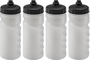 Foxberry 500ml Reusable Water Bottles - 4 Pack - Hands Free Lid - Spill Proof and Leak Proof Spout - BPA Free - Dishwasher Safe - Kids - School - Sports - Clubs