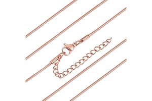 ChainsHouse-Bijoux-Chaîne Serpent-Acier INOX-Classique Style-Accessoires de Mode-Collier pour Unisex-Fermoir Mousqueton-Largeur 1.2MM-Acier/Noir/Or/Or Rose