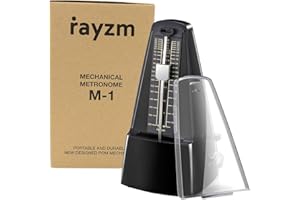 Rayzm Metronom mechaniczny o wysokiej precyzji do wszystkich rodzajów instrumentów muzycznych(fortepian,bęben,skrzypce/gitara/gitary basowej i instrumenty dęte),pierścień Audible Click & Bell Ring