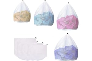 LUOGE 4 sacs à linge en maille, sac de lavage en machine, 4 tailles réutilisables, sac à linge épais avec cordon de serrage pour vêtements, soutien-gorge, chaussettes, literie, jouets en peluche, XL
