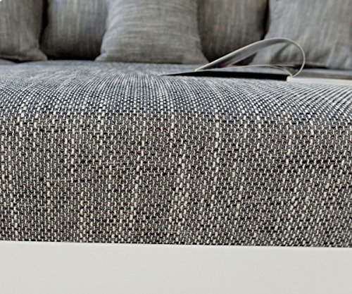 Eckcouch Clovis Weiss Hellgrau Ottomane Links Ecksofa modular - 5