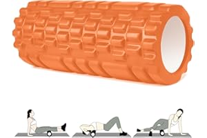 Foam Roller, Vylaier Rullo Massaggio Muscolare per Yoga, Pilates, Stretching, Roller Pilates Massaggio Gambe, Schiena e Braccia, essenziale per rilasciare le tensioni muscolari - 33x14cm