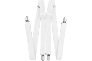 axy Hosenträger für Herren breit 2,5 cm in H-Form mit 4 Hosenträger Clips extra stark längenverstellbar
