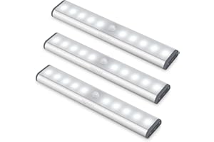‎LEPOTEC LEPOTEC LED Bewegungsmelder Schrankleuchten, Kleiderschrank Lampen Unterbauleiste Beleuchtung Küchenlampen, Kabinett Nachtlicht （weißes Licht, 3 Stück