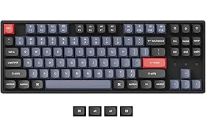 Keychron K8 Pro QMK/VIA Tastiera meccanica wireless, programmabile personalizzata TKL con telaio in alluminio sostituibile a caldo e retroilluminazione RGB, interruttore rosso Gateron G Pro