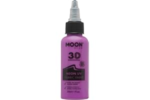 Moon Glow Vernice per tessuti Neon UV 3D - Vernice per tessuti per vestiti, magliette, borse, scarpe e tela, Viola intenso, 30 ml (confezione da 1)