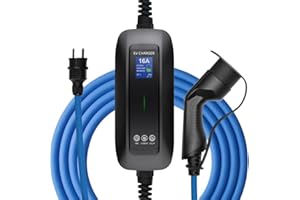 ‎ASTONEVES astoneves Ladekabel Elektroauto Typ 2 Schuko 3,6kW, Charging Cable Type 2 Modus 2 8/10/13/16A Current avec écran, Timed &Delayable Mobile EV Ladekabel, IEC 62196-2 Elektrofahrzeuge,5m.