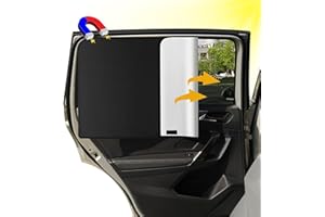 FINEVERNEK 2 Pièces Voiture de Protection Solaire, Rideaux Pare Soleil avec Aimants pour Fenêtre Arrière de Voiture, Bloquer Les Rayons UV et la Chaleur, pour Enfants Adultes et Animal Domestique