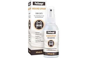 Felisept Spray per ferite per gatti 75ml - Spray per ferite per gatti per pulire ferite, pelle e mucose - Cura delle ferite per gatti - Facile da usare e indolore per i gatti