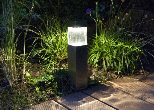 Duracell Solar-Gartenleuchte Edelstahl und Glas 4er Set, 5 x Lumen pro Leuchte , Maße: 39,65 x 5,8 x 5,8cm QS7Ma-R5-SS-W4 - 8