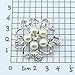 NEW SILVER TONE FAUX PEARL BROACH RHINESTONE CRYSTAL FLOWER LEAF BROOCH WEDDING