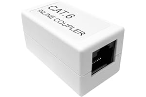Evoges RJ45 Coupler, Cat6, 1Gbps High Speed Ethernet Cable Inline Coupler, Network Extender, Female to Female, White (1)