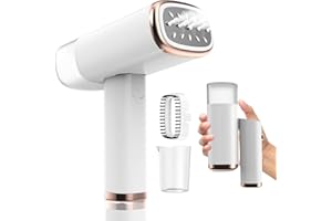 QUALITY PARK Ferro da Stiro Verticale, 1000W Stiratole Verticale Portatile, Serbatoio dell'acqua Rimovibile 150ml, Riscaldamento Rapido 20s, Rimozione Rapida, Compatto e Portatile per Casa, Ufficio, Viaggi