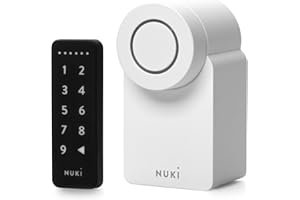 Nuki Smart Lock Go y Keypad (2025), Sistema de puerta sin llave con desbloqueo automático y entrada de código, control de aplicación, fácil montaje, compatible con Alexa, Apple, Google