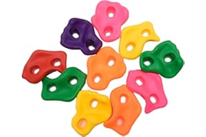 LYXMY Lot de 10 pierres d'escalade assorties pour enfants - Pour aire de jeux d'intérieur ou d'extérieur - Sans vis