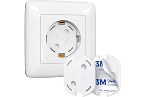 Peakally Steckdosen Kindersicherung 25 Stück, Verbesserte Dünne Kindersicherung Steckdose mit Drehmechanik, Selbstklebende Steckdosenschutz für Baby Kleinkinder - Weiß