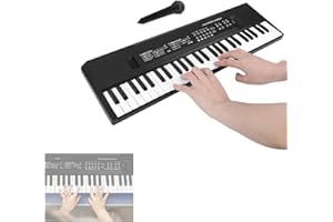 LENTLY Clavier de Piano Portable à 54 Touches avec Microphone, 8 Tonalités, 6 Chansons Fonction Orgue électronique, Clavier de Piano 54 Touches Clavier Électronique Piano pour les débutants en musique