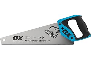 OX TOOLS OX Pro 350mm Toolbox Hand Saw – Double Ground Fine Cutting Blade | Ergonomic Handle | Built-in Angle Guide | Model OX-P135635