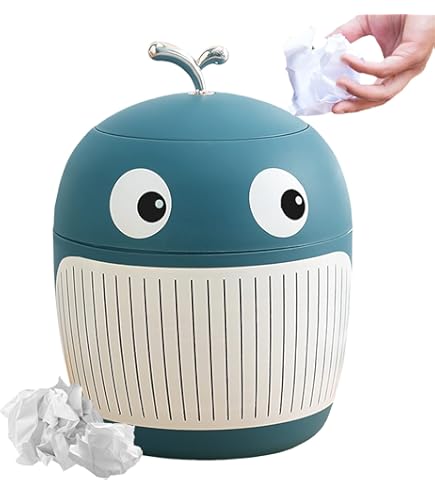 Mumusuki Mini Mülleimer Mit Deckel - Push-Typ Tisch Mülleimer 14,5cm Dunkelgrün