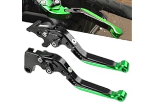 QJY-MOTOR PART-STORE Z650 Adjustable Brake Clutch Lever Set CNC Aluminium for Kawasaki Z650 Z 650 2017 2018 2019 2020 (Black/Green)