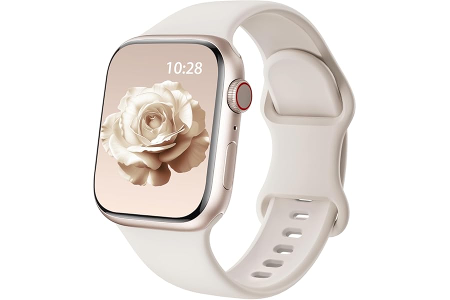 Patented Upgraded Silicone Strap Compatible with Apple Watch Straps 38mm 40mm 41mm 42mm(Series 10) for Women Men,Soft and Breathable Sport Watch Bands for iWatch Series 10 9 8 7 6 5 4 3 2 1 SE