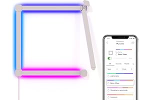 Nanoleaf Lines 90 Degrees Starter Kit, 4 paski jasne LED RGBW Smart i modułowe - Modułowe wewnętrzne kinkiety ścienne, światła LED 16M kolory WiFi, synchronizacja muzyki i monitora i Alexa