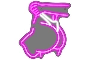 WANXING Seksowne kobiece pośladki - neonowe światło LED, 29 x 35,5 cm, duża, akrylowa, neonowa lampka nocna do dekoracji ściany, różowe światło USB do sypialni, łazienki, lokalu, dla mężczyzn, do klubu, pokoju zabaw, baru
