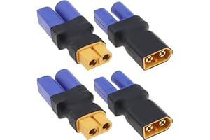 ECSiNG 4X XT60 Femelle à EC5 Adaptateur de Prise Mâle XT60 Mâle à EC5 Connecteur Femelle Convertisseur de Batterie sans Fil pour UAV RC Voiture Modèle d'avion Lipo Batterie